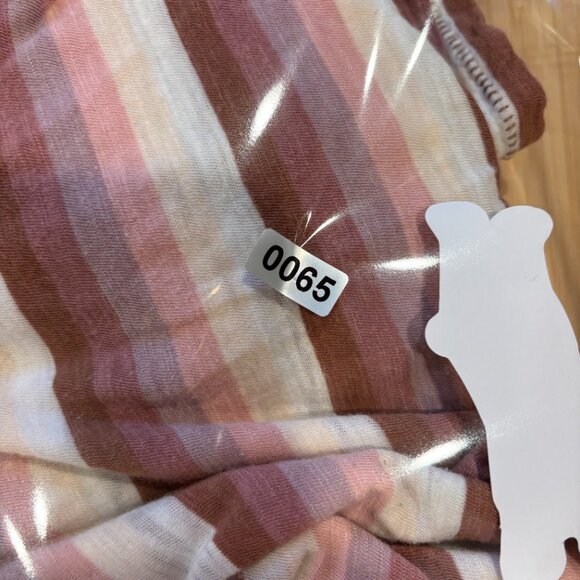 Lucky Brand Women's T-shirt Size Small Pink Striped V-Neck Short Sleeve - Picture 9 of 9